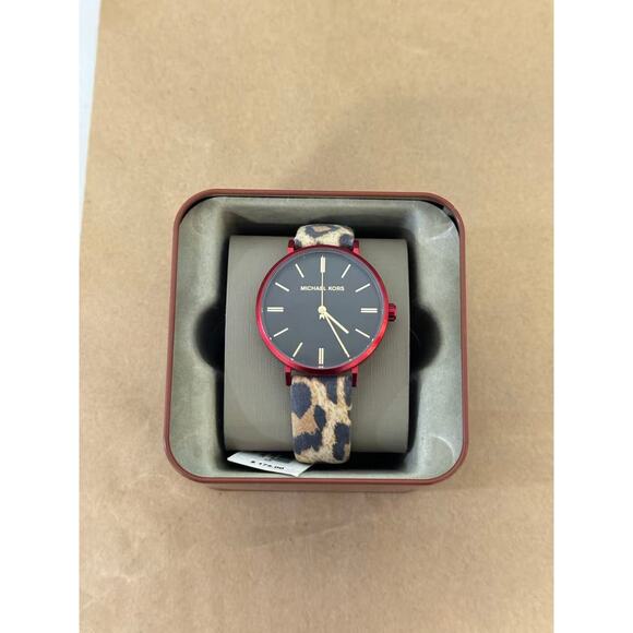 Michael Kors MK2931 Ret Women's Addyson Cheetah Print Band Watch - Picture 1 of 5